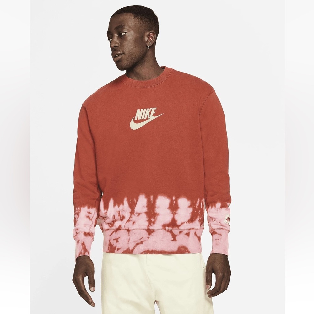 Nike Mens Sportswear French Terry Crew Sweatshirt Red DJ5307-852 Size Small